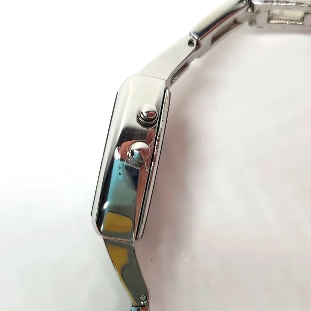 Vintage Fossil Big Tic ES9744 USA Flag Watch Silver Tone Y2K Animated Dial